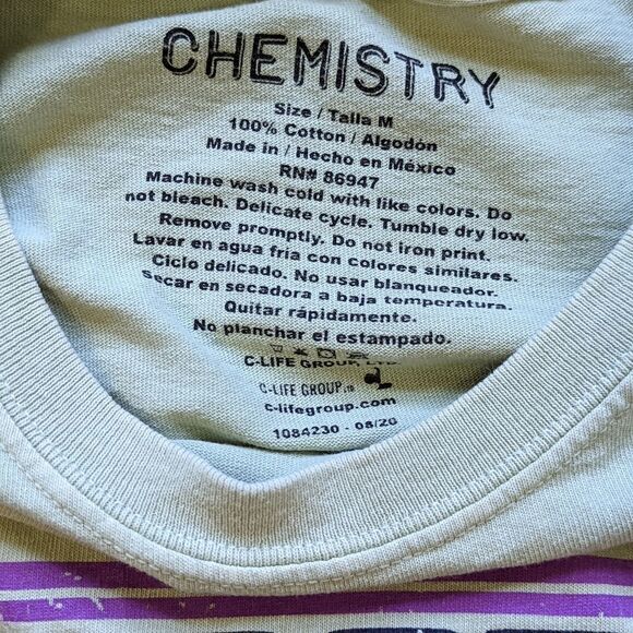 Chemistry‎ Le Soleil Long Sleeve green Cotton Tee women's sz M - Picture 8 of 9